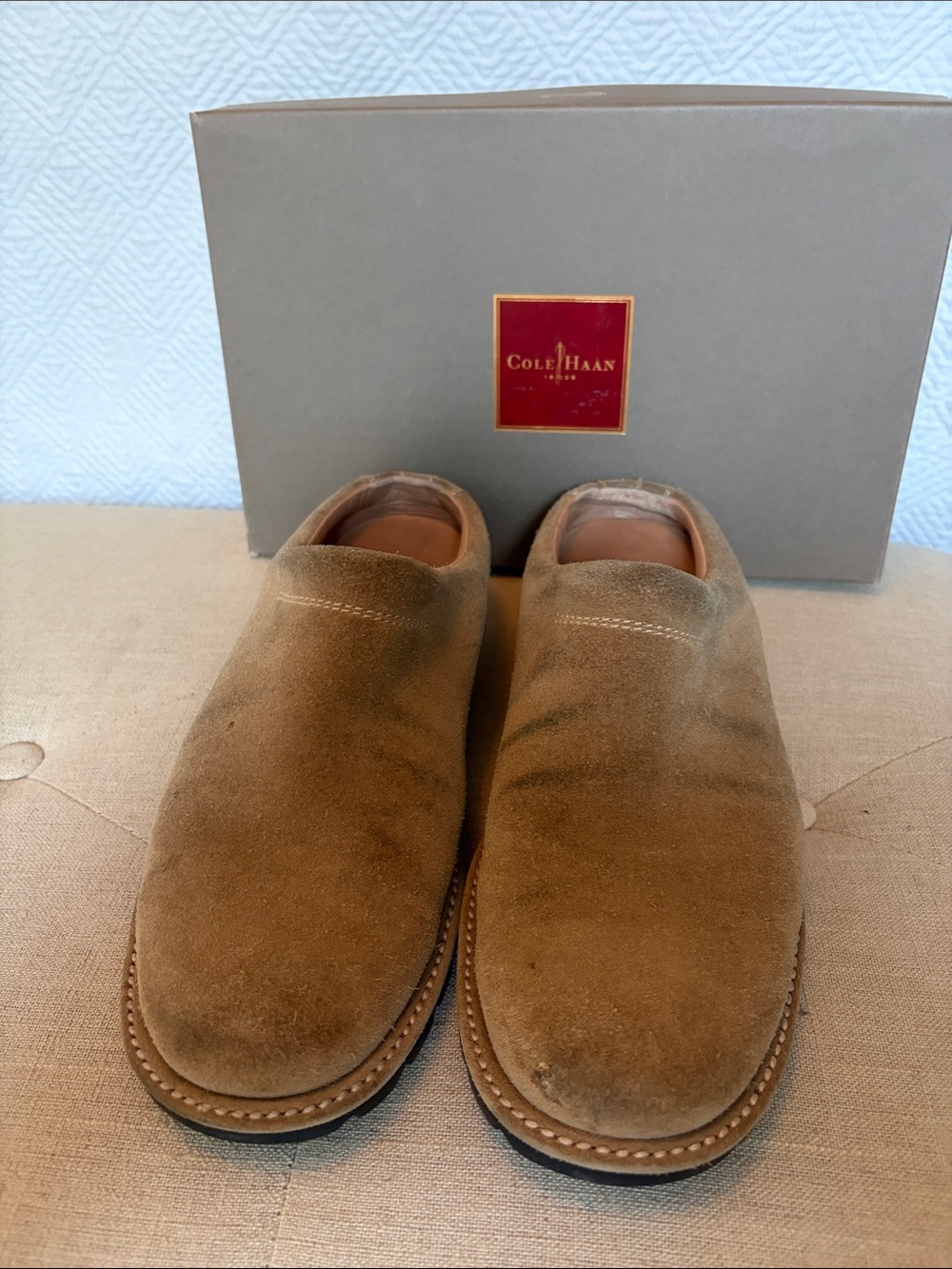 Cole Haan Vintage Women's Tan Suede Slip-On Clogs